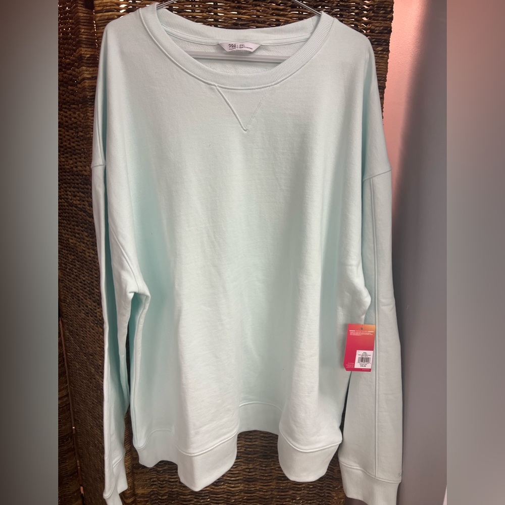 DSG-Sweatshirt- Crewneck, Terry Crew, Mint Froth color, Size: 2XL, New with Tags